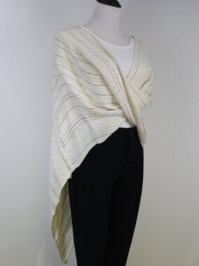 Fratelli & Lockwood Handwoven Silk Linen Shawl Ivory Artisan Wedding Wrap
